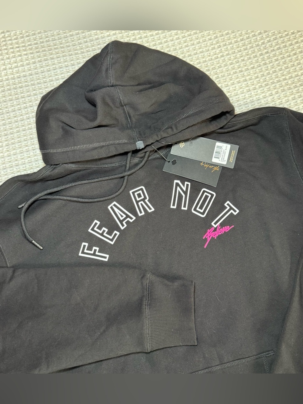 RUDIS Hoodie Mens XL Black Comfort Fleece Hoodie Fear Not Wrestling Training New